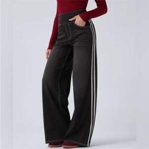 Halara Flex high rise Tummy Control Casual Baggy Jeans with Pockets wide leg XL